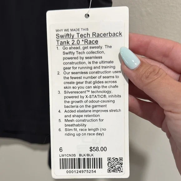 Lululemon Swiftly Tech Racerback Tank 2.0 Race Length in Black NWT - Picture 2 of 4